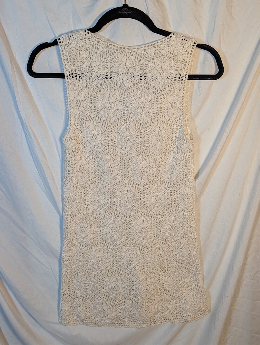 Free People Cream Crochet Button-Front Tank - Picture 5 of 6